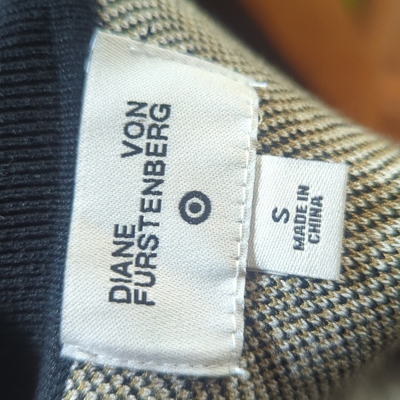 Diane Von Furstenberg x Target Black/Tan/White Geometric Sweater Knit Midi Dress - Picture 11 of 13